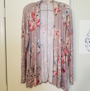 Floral print cardigan with pockets